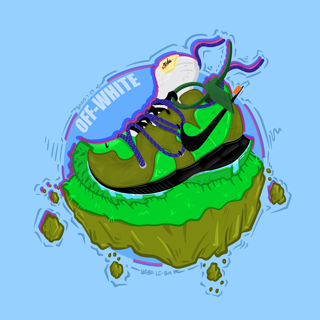 Nike球鞋插画（图ZMTY5NTkzOTA4） - 新锐潮流插画 - 站酷设计师Bin仔啦原创素材 - 站酷ZCOOL