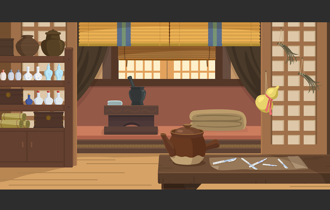 各朝代风格-中式建筑-中国风-院子-ai课动画场景