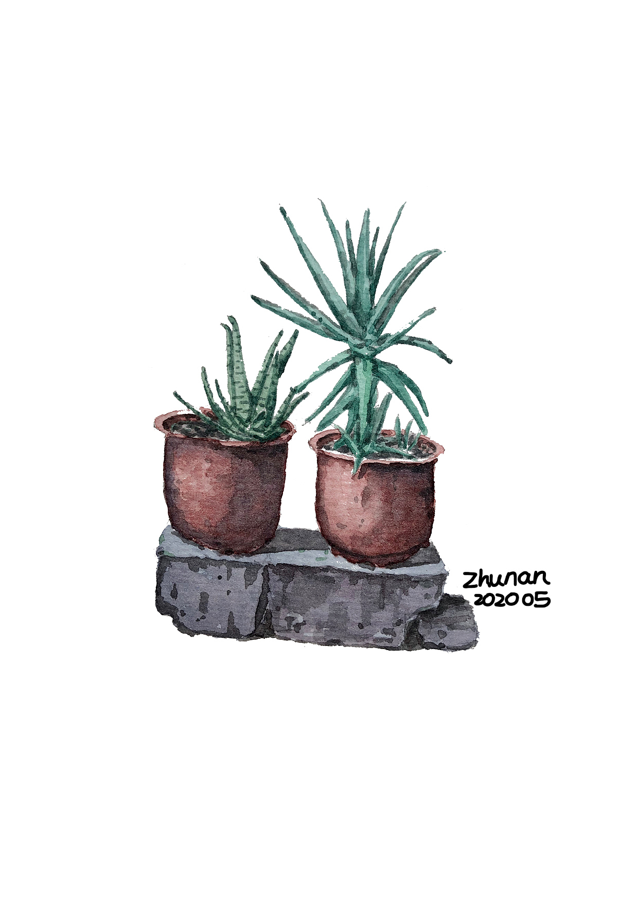 水彩本上的小画二