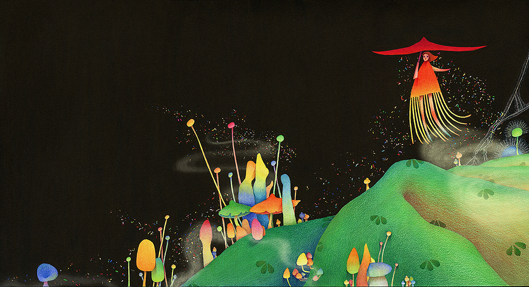 彩红蘑菇林（图ZMTkxNTk0NzU2） - 绘本 - 站酷设计师尚下_画画人原创素材 - 站酷ZCOOL