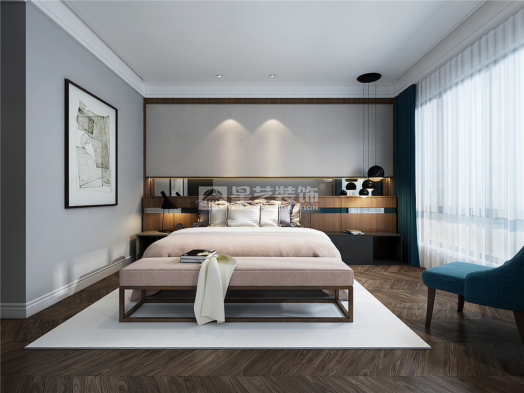 贵阳中铁逸都国际E区现代中式风格装修设计效果图!