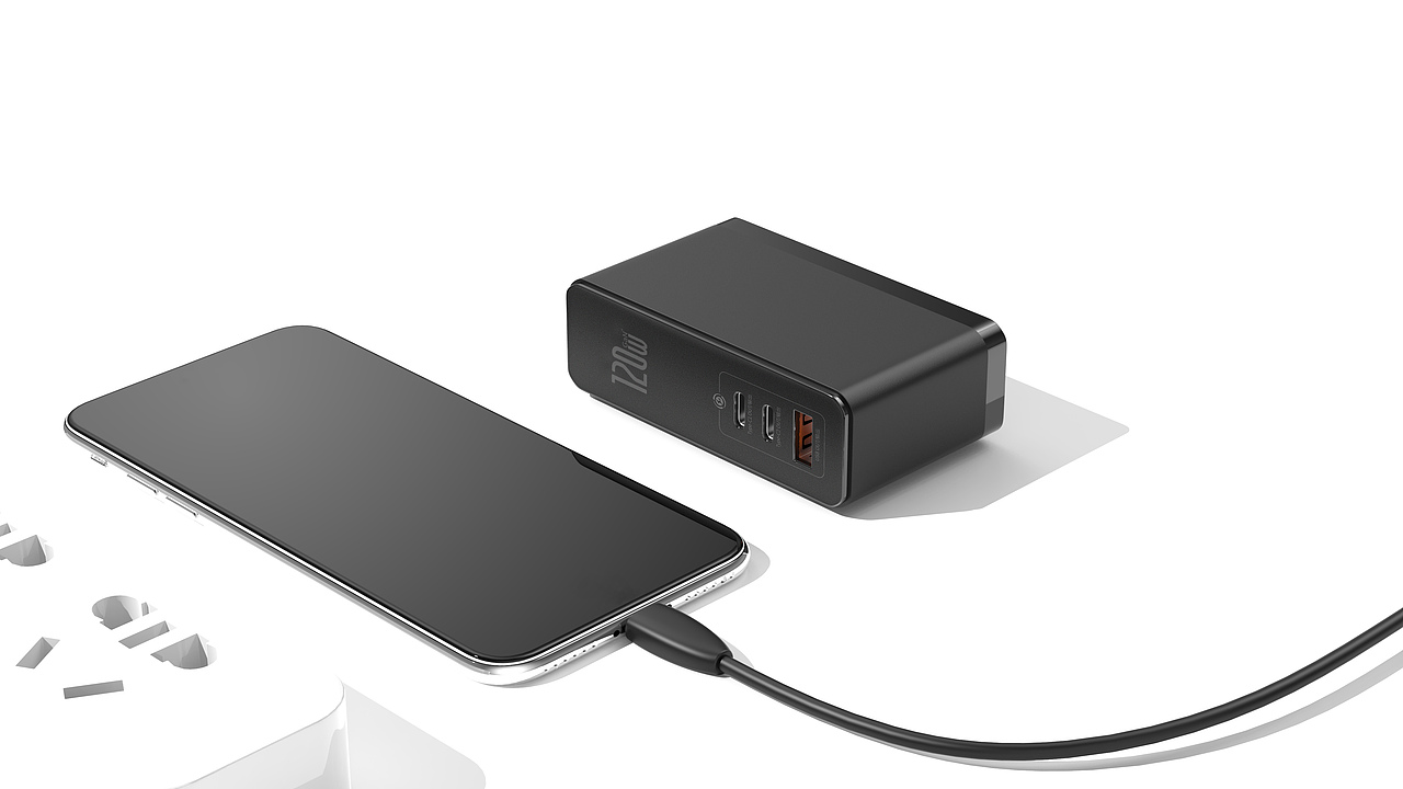 GaN120W超级冲电器（图ZMjIzNjE0MzM2） - 电子产品 - 站酷设计师大橙小哎原创素材 - 站酷ZCOOL