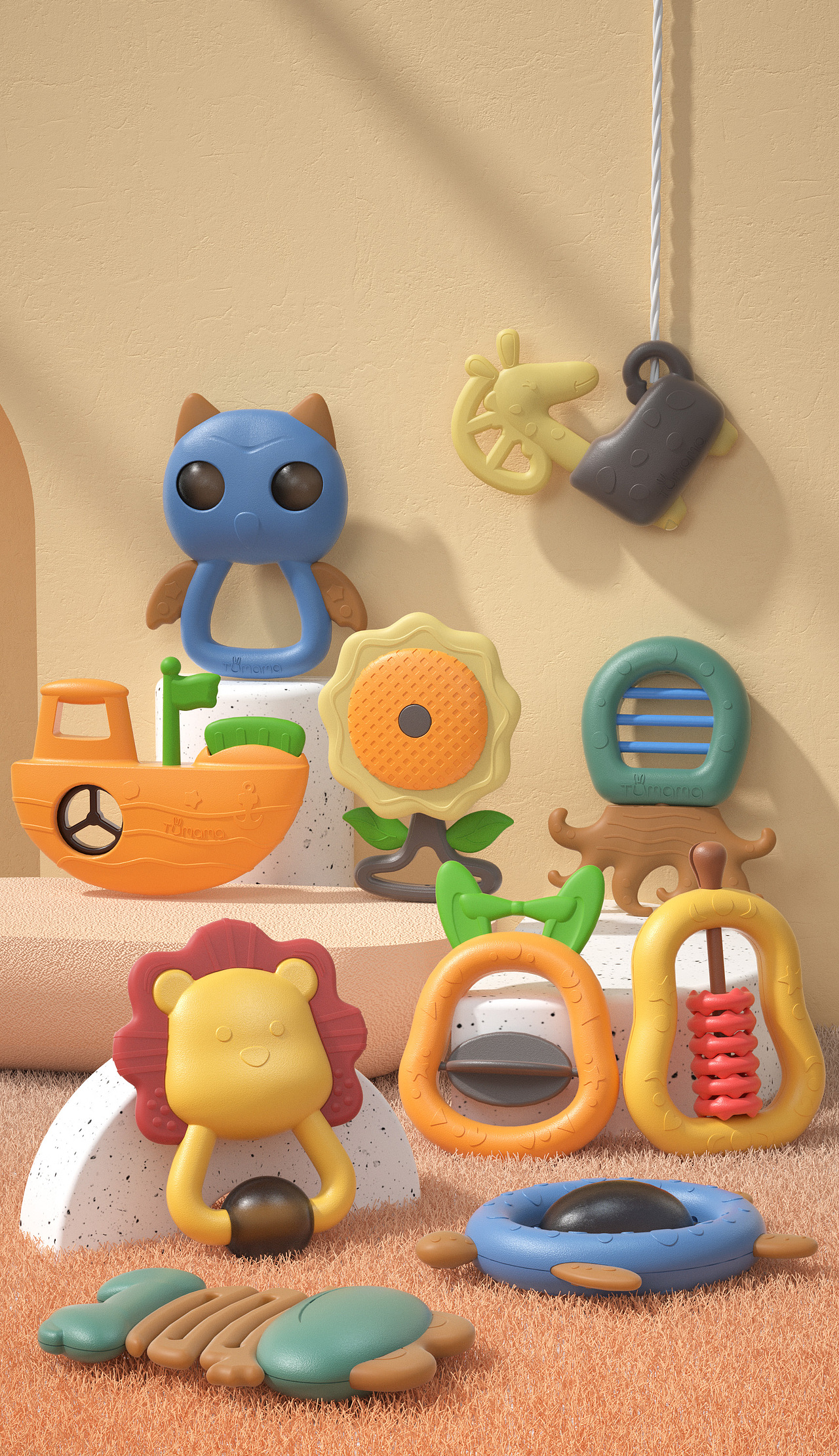 婴儿牙咬胶摇摇乐渲染（图ZMjIwOTU0ODcy） - 电商 - 站酷设计师Troops救兵原创素材 - 站酷ZCOOL