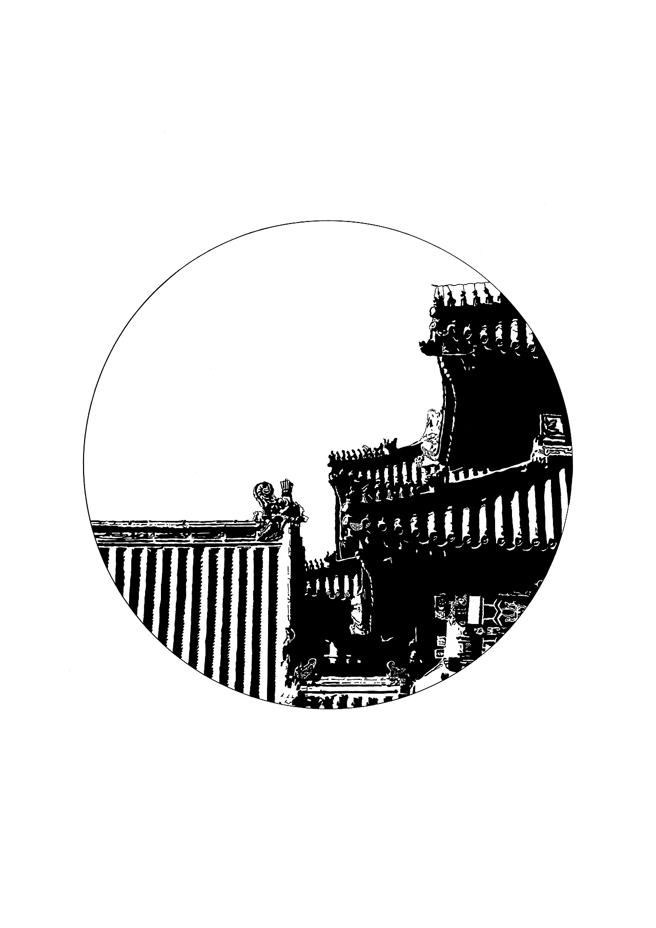 古建筑的黑白艺术