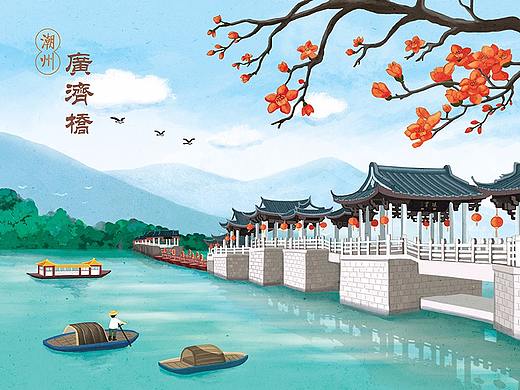 潮州景点插画