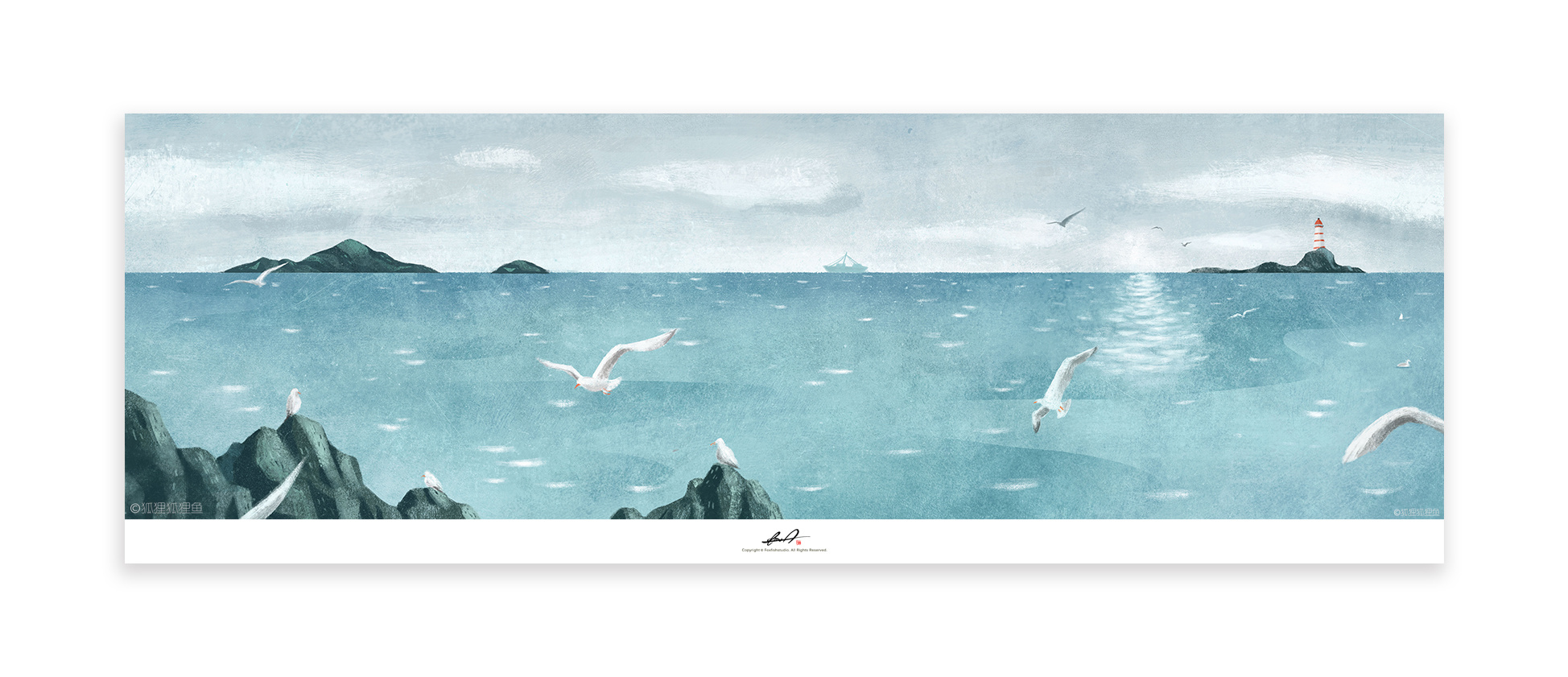 书封插画 : 张炜作品《初春的海》