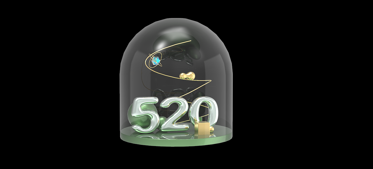 C4D文字建模渲染——520