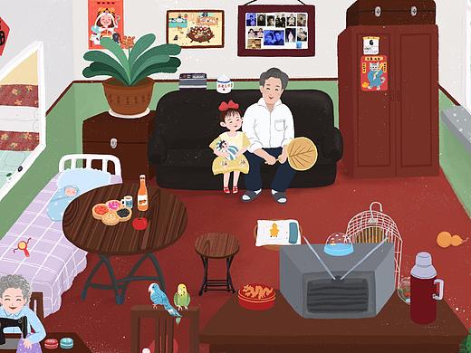 童年回憶中的姥姥家和奶奶家（個人主頁-ZNTMxNjUwNjA=） - 藝術插畫 - 站酷設計師月半鯨魚原創(chuàng)素材 - 站酷ZCOOL