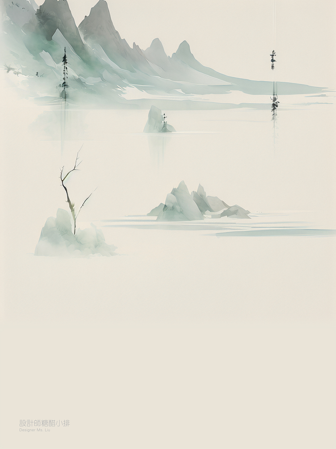 岁月斑驳 时光静好|水墨古风插画背景图