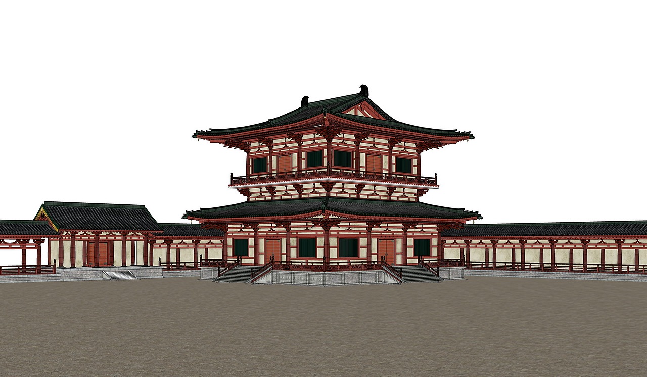 大明宫古建宫殿su模型下载|空间|建筑设计|素模网_原创作品-站酷zcool