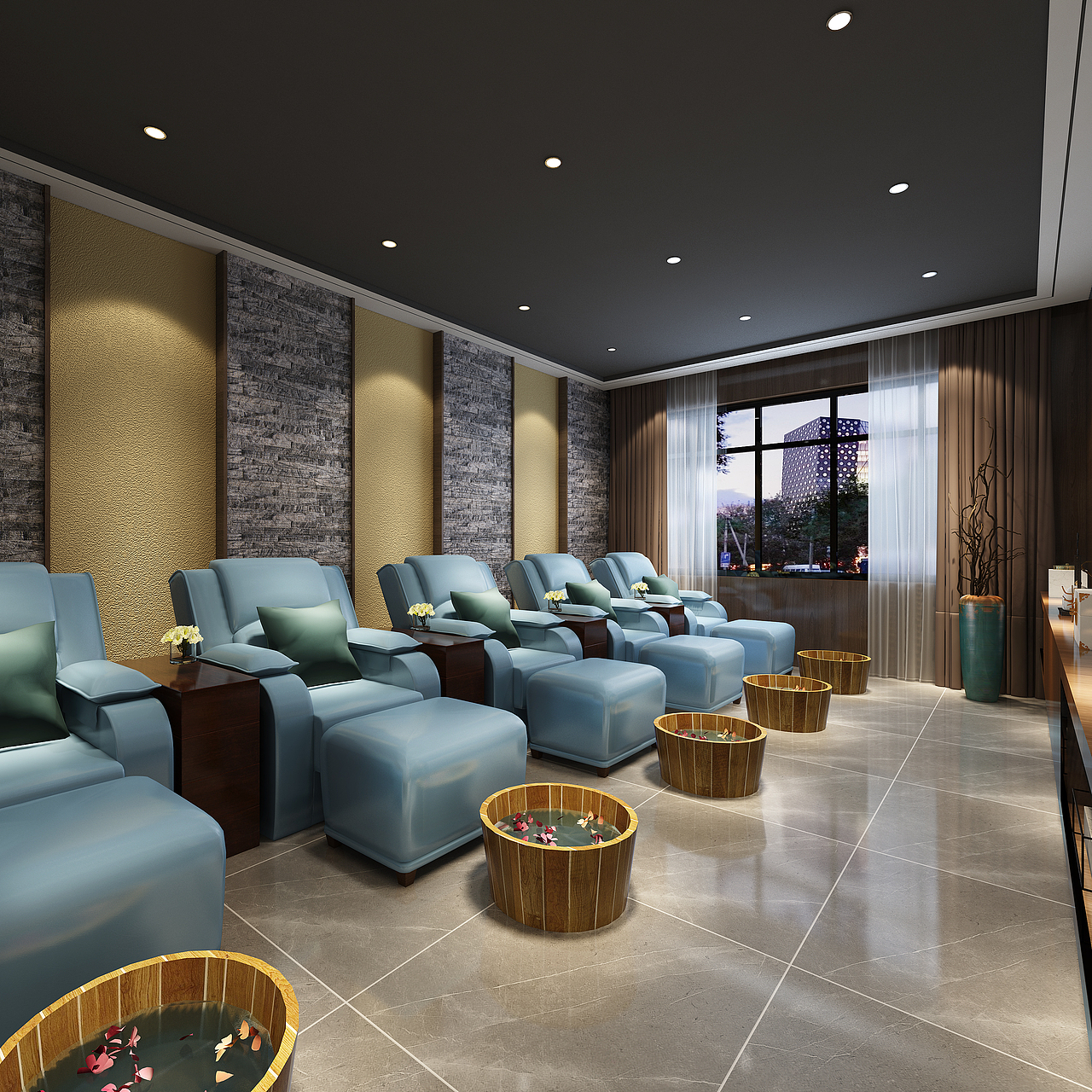 瑜伽足浴店效果图