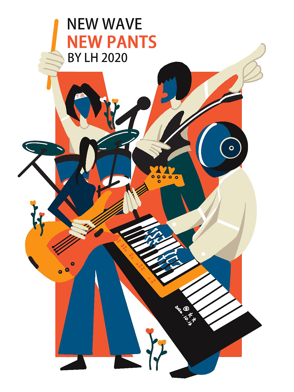 插画：乐队海报