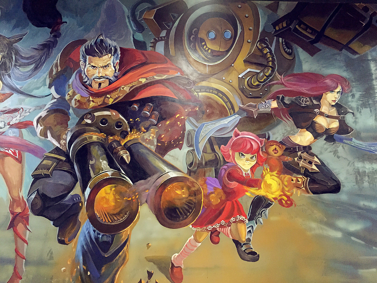 钢铁侠3d立体画 lol英雄联盟手绘墙