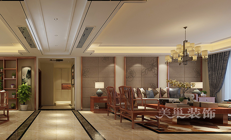 金域世家300平现代中式,柔和主人喜好品位的设计