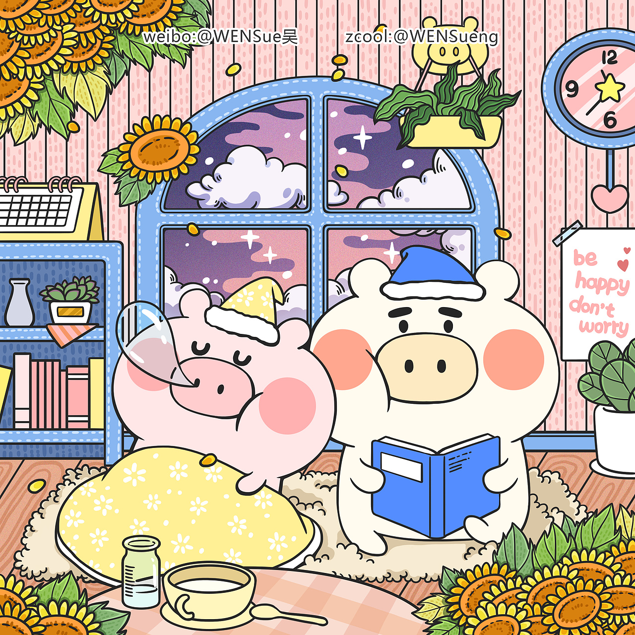 猪仔&猪兜 我们的日常（图ZNzU4MjIxOTY=） - 创作习作 - 站酷设计师WENSueng原创素材 - 站酷ZCOOL