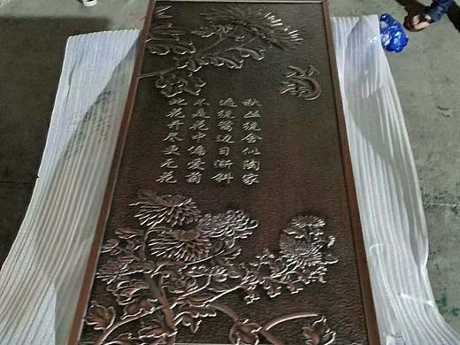 厂家专业定做纯铜浮雕壁画，铜铝雕刻屏风背景墙