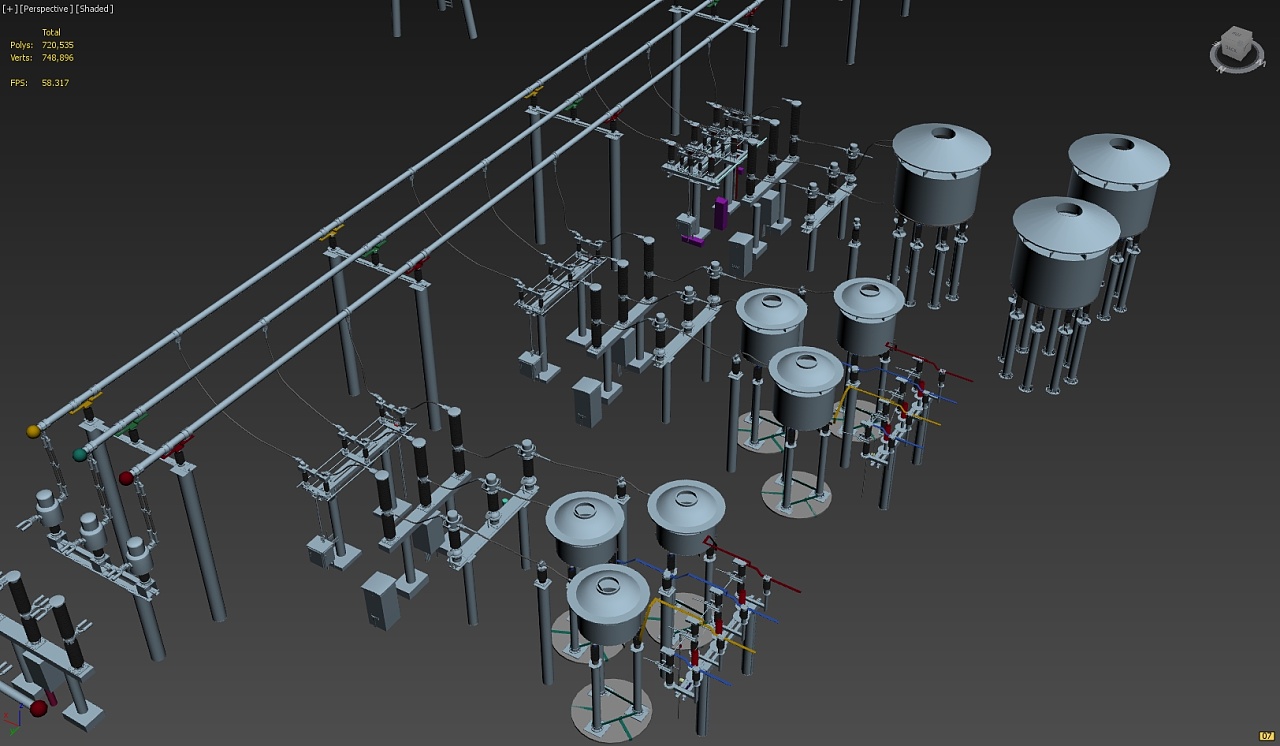 max建模展示 之 变电站三维模型展示|三维|机械/交通|2005cg - 原创