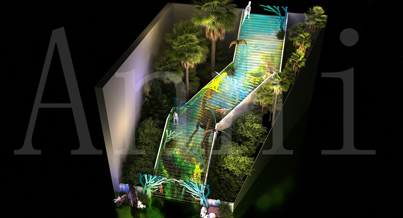 侏罗纪公园主题阶梯美陈