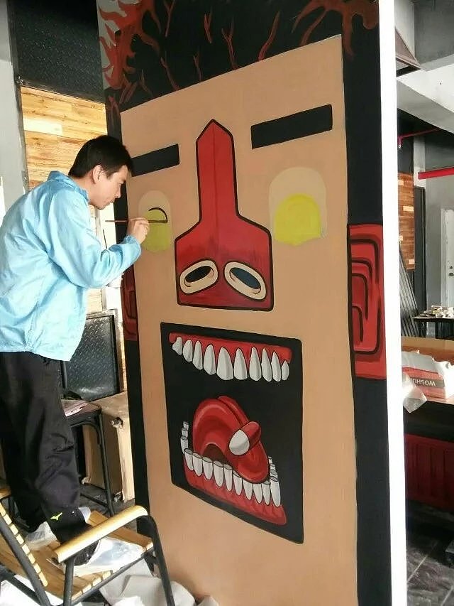 阿杜手绘速写肖像画墙绘手绘墙涂鸦墙体彩绘美术培训