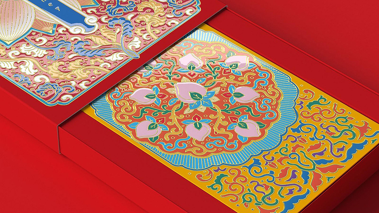 2019 年景泰蓝系列《新春大礼包-福禄寿喜财》（图ZMTQzMDQ1ODU2） - 包装 - 站酷设计师知汇文化一李纪原创素材 - 站酷ZCOOL