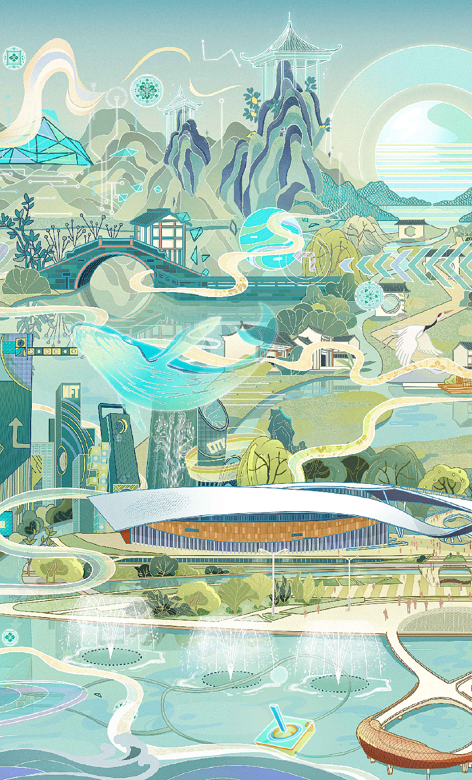 城市画卷 · 苏州吴江 | RUIS 吴江繁华图（图ZMzU4NDQwNzI0） - 商业插画 - 站酷设计师韩锐原创素材 - 站酷ZCOOL