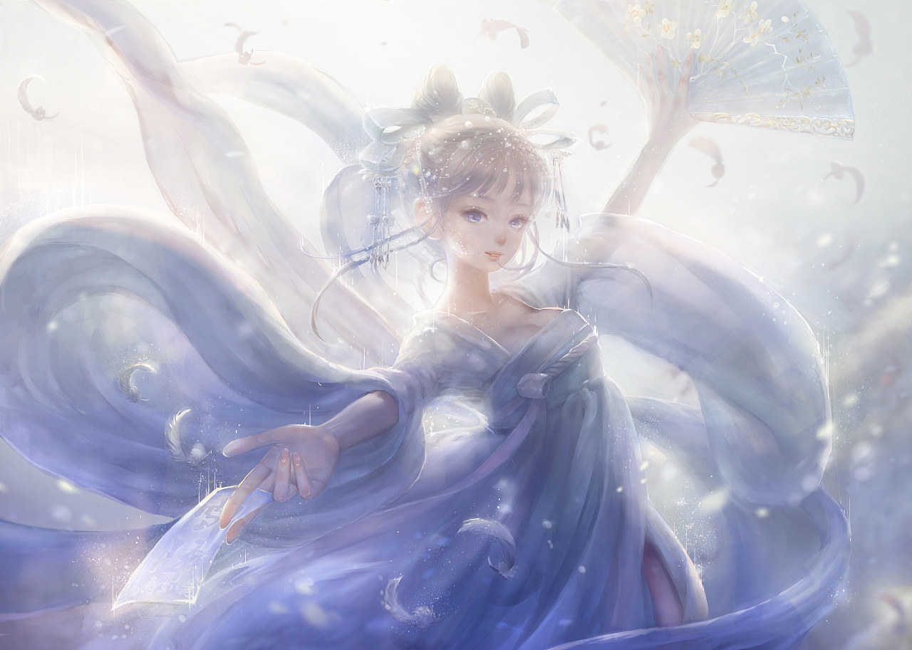 【初雪】  司雪之神,"雪降"符咒施咒中.