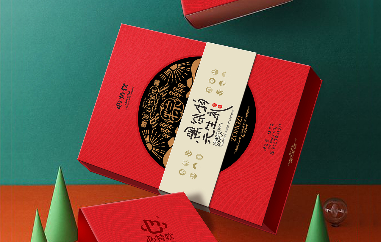 心特软 端午粽子礼盒 包装设计（图ZMjA4MzQ1NjAw） - 包装 - 站酷设计师西牛角原创素材 - 站酷ZCOOL