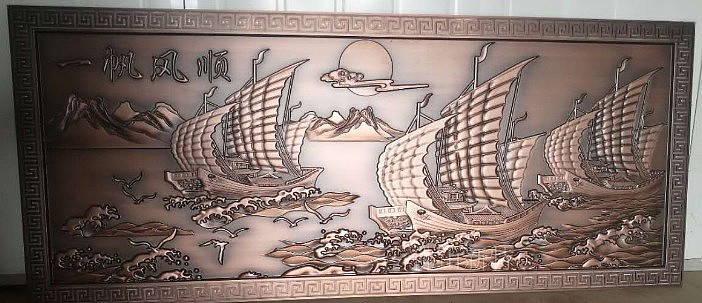 铝镀铜浮雕壁画这样设计太聪明了