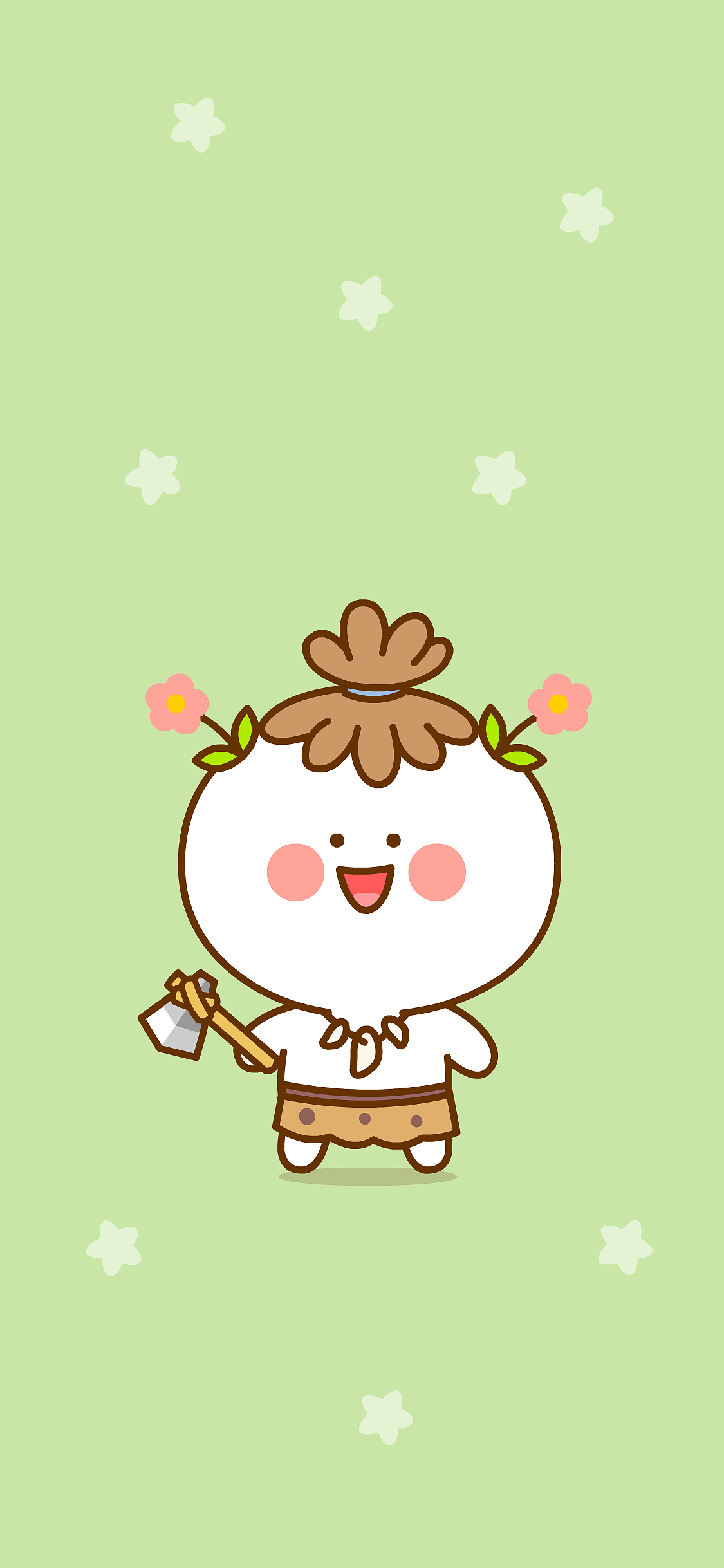 二花 桃小仙 石器时代 远古 微信表情 卡通动漫 头像壁纸 可爱 情侣 爱情