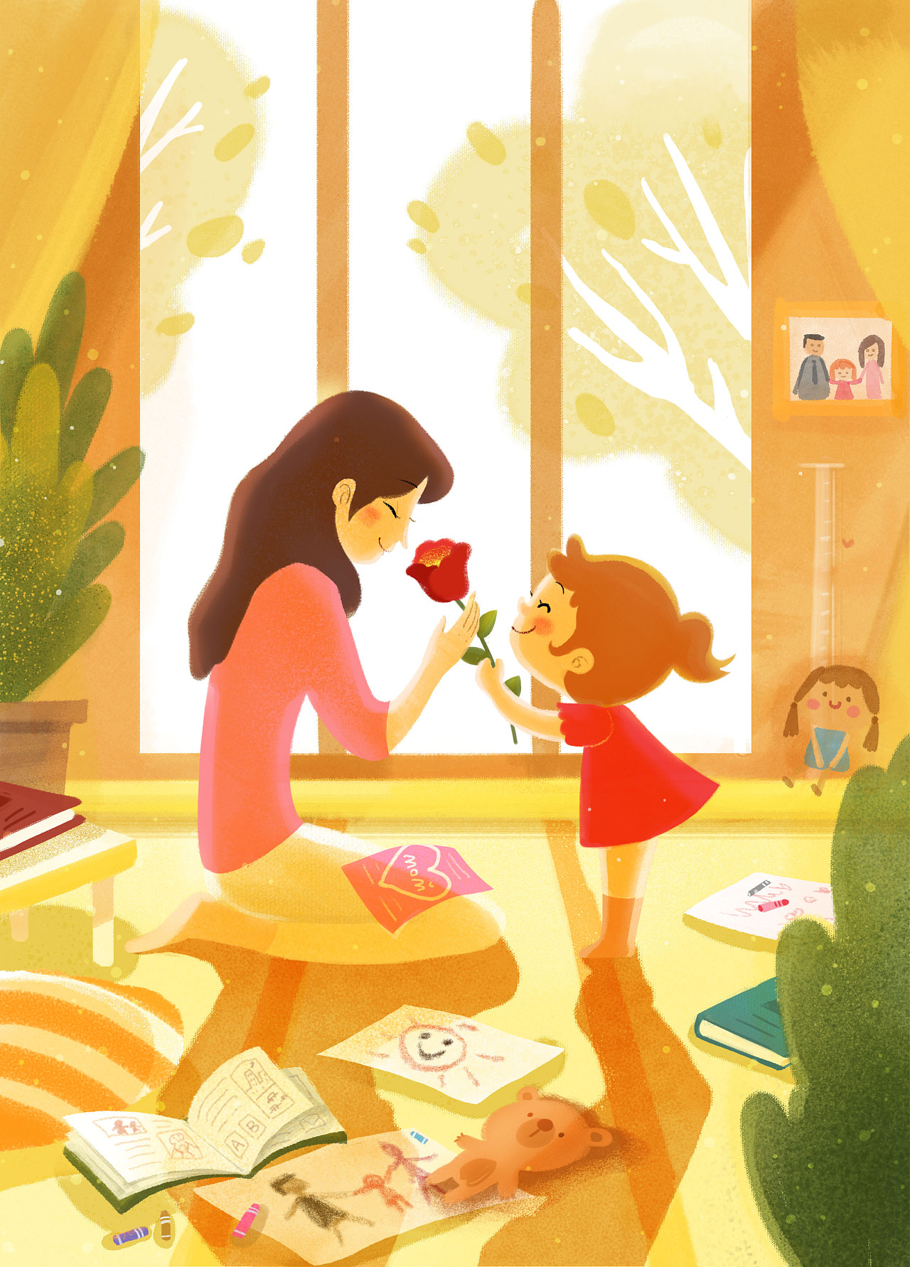 母亲节主题系列～陪伴|插画|儿童插画|筱XIAO筱 - 原创作品 - 站酷 (ZCOOL)