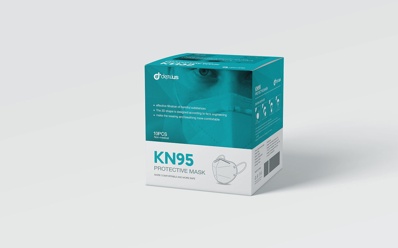 KN95口罩包装设计（图ZMjE3OTk5OTg0） - 包装 - 站酷设计师品一视觉设计原创素材 - 站酷ZCOOL