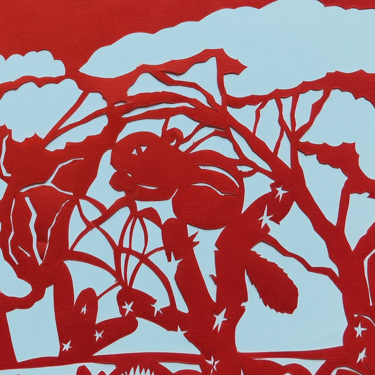 剪纸创作-沙漠小松鼠