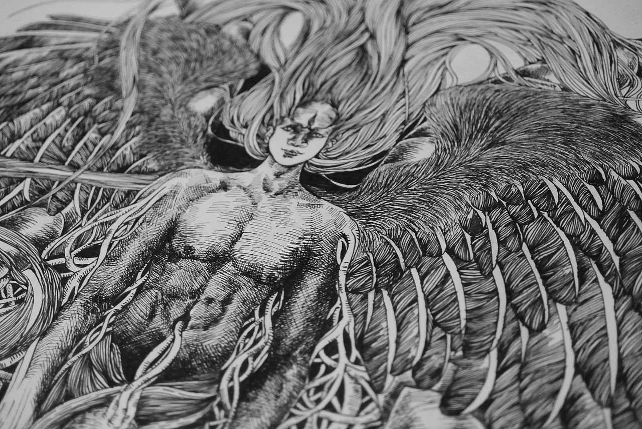 黑白绘- 双子座的臆想（图ZNDA4NzkyMjg=） - 商业插画 - 站酷设计师鸦鸦永远原创素材 - 站酷ZCOOL