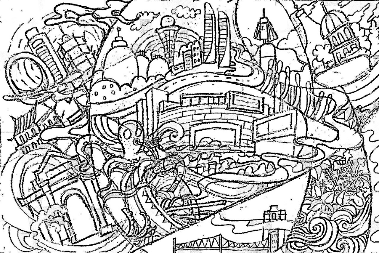 厦门城市地标墙壁彩绘（图ZMTY5Njg0MDY0） - 商业插画 - 站酷设计师岚雪梨原创素材 - 站酷ZCOOL