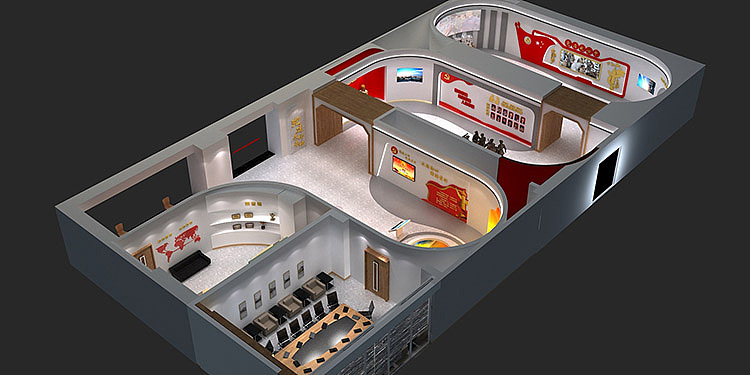 郑州党建文化展厅建设公司—党建展厅设计案例效果图