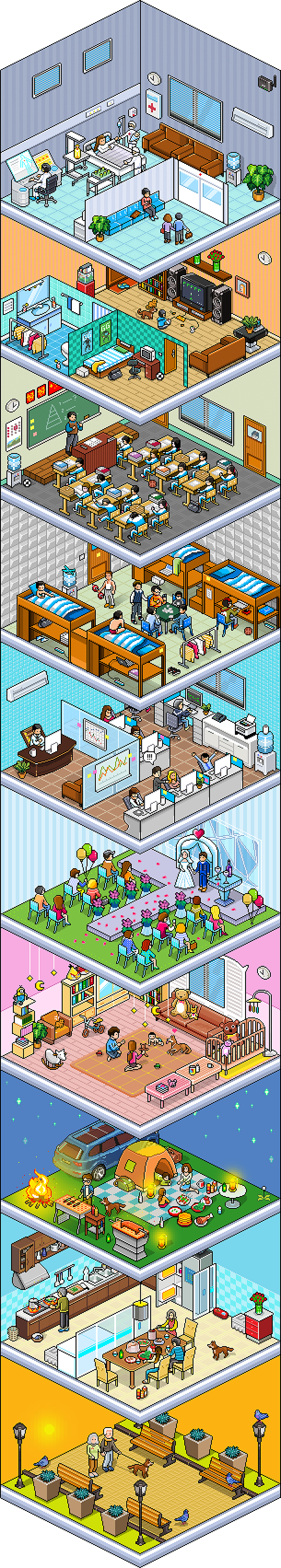 像素画--我们的一生（图ZOTc1NDc2NTI=） - 像素画 - 站酷设计师刘振宇原创素材 - 站酷ZCOOL