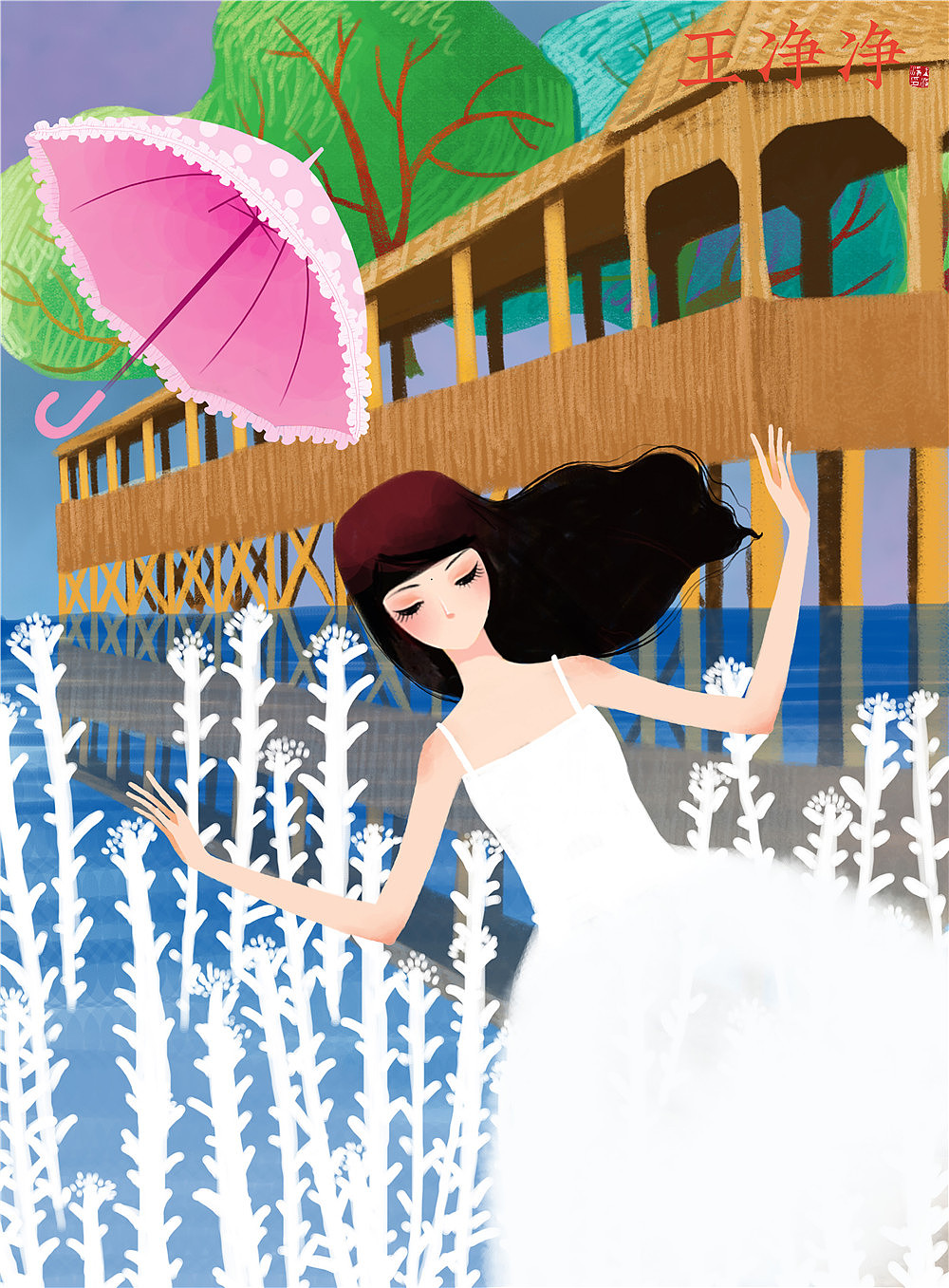 唯美人物插画-女孩插画系列