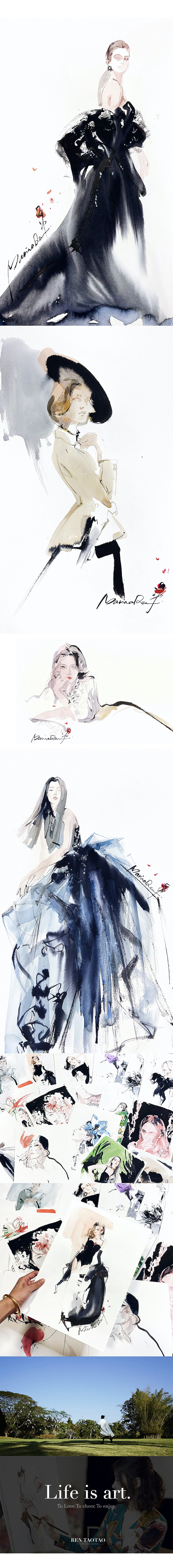 100幅时尚插画里的美人/你钟情哪个她?