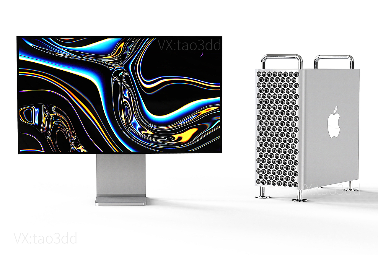 苹果台式电脑MAC PRO+显示器pro display XDR 3D模型