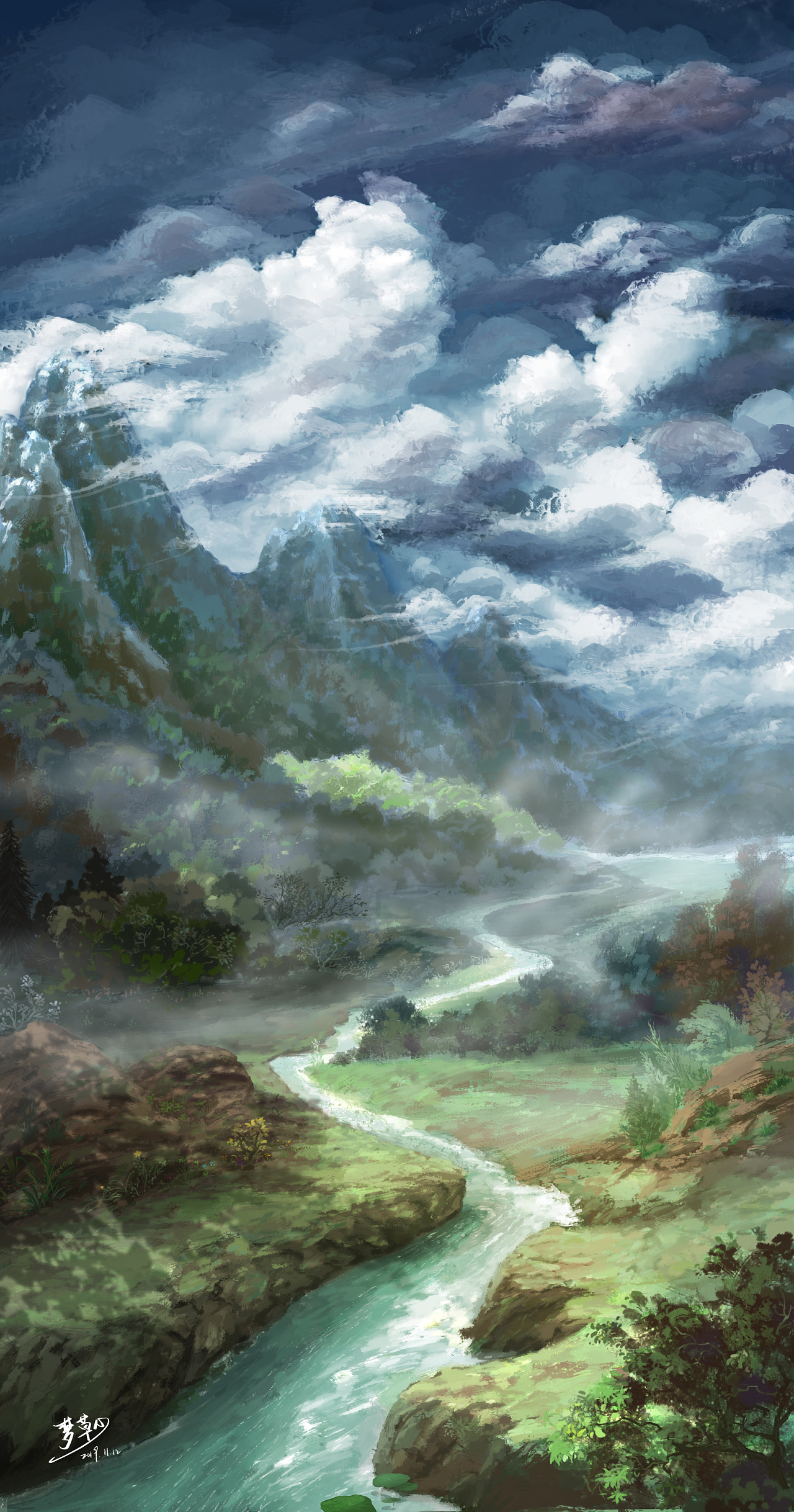 山水画|插画|游戏原画|渡阡陌 - 原创作品 - 站酷 (zcool)