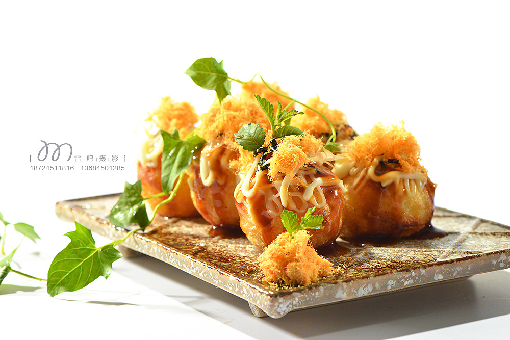 哈尔滨雷鸣摄影《大章鱼小丸子》,商业 美食 广告 产品摄影