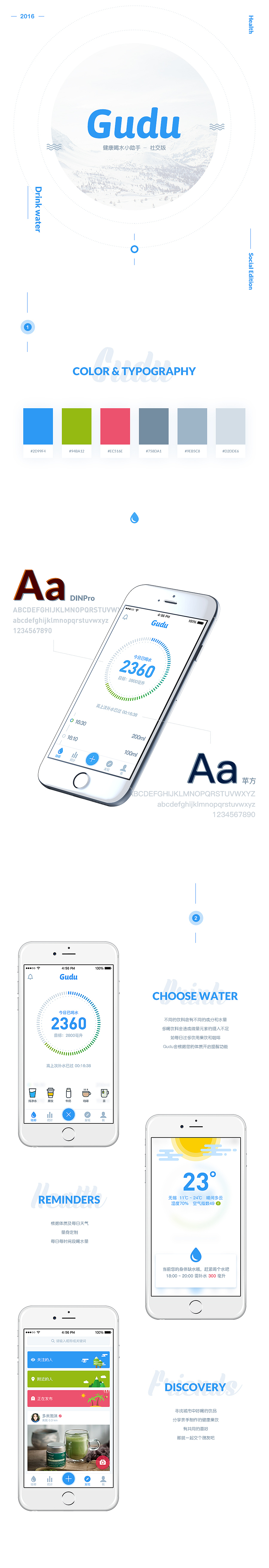 健康喝水小助手App(图ZNDgwNzAyMjQ=) - APP界面 - 站酷设计师玖八壹原创素材 - 站酷ZCOOL