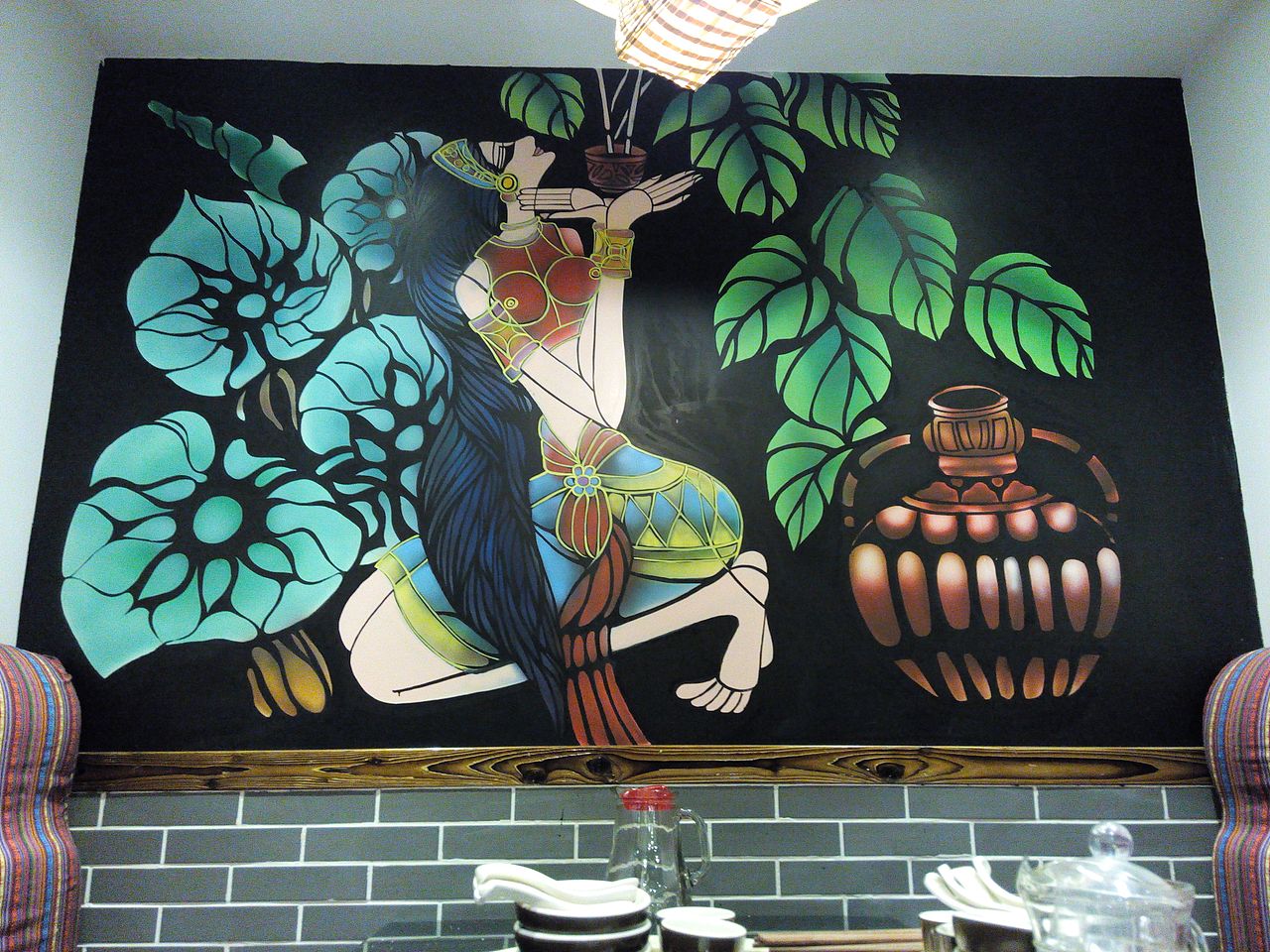 一组傣族风情墙绘作品