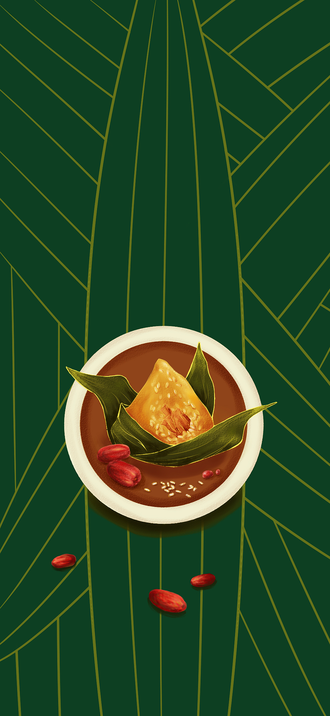 端午粽叶|插画|商业插画|余小妍 - 原创作品 - 站酷 (zcool)