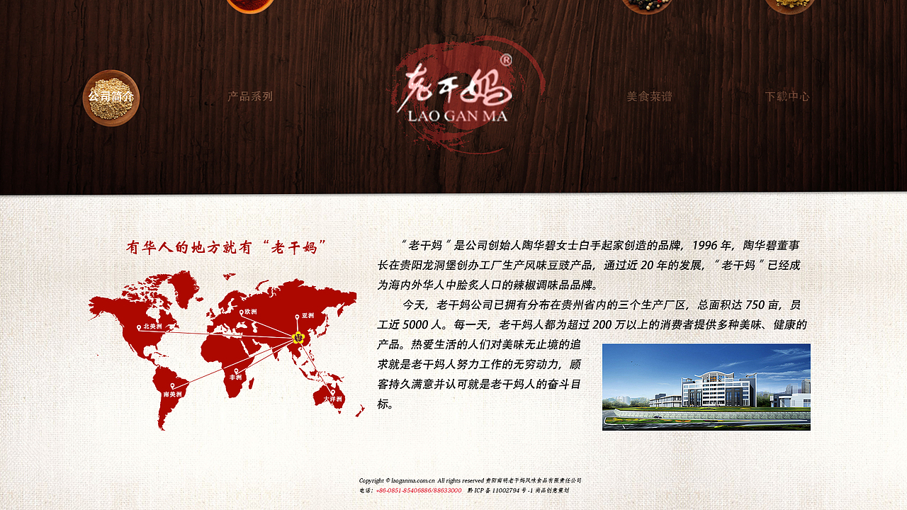 老干妈一屏化网站改版（图ZOTc2ODU1MjQ=） - 企业官网 - 站酷设计师爱跳街舞的小橘喵原创素材 - 站酷ZCOOL