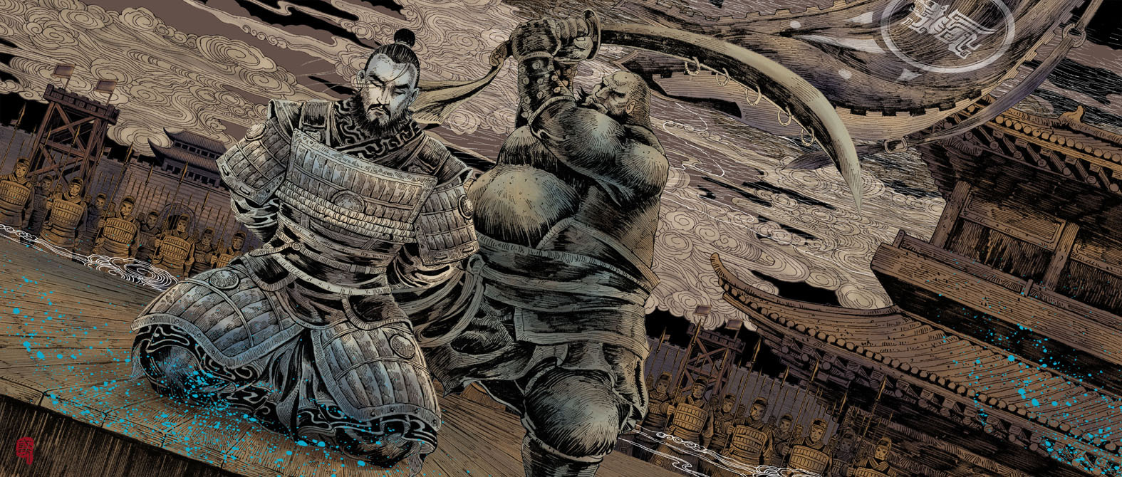 为动画《观海策》绘制的一些美术图稿.