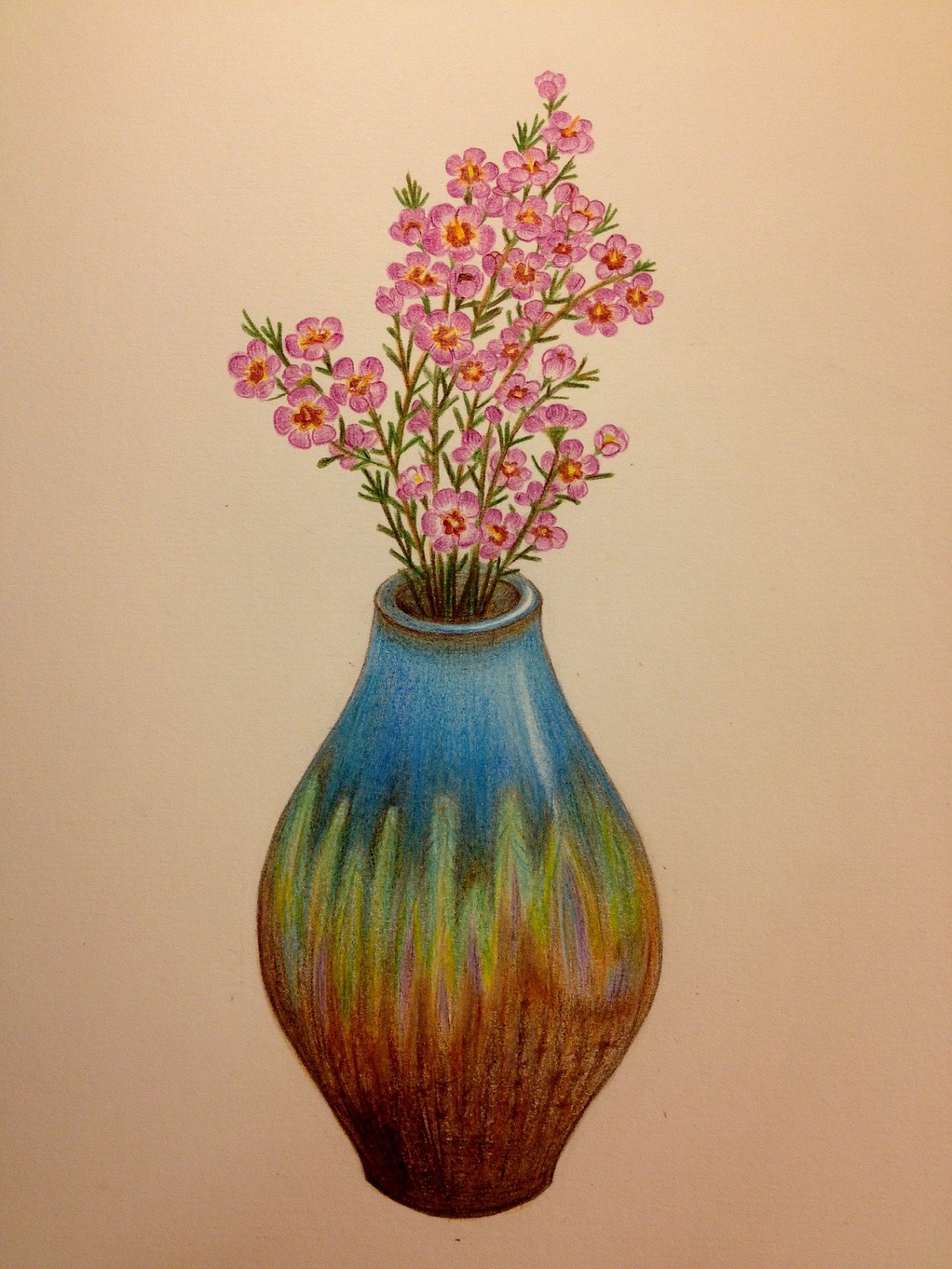 花瓶彩绘简单图片