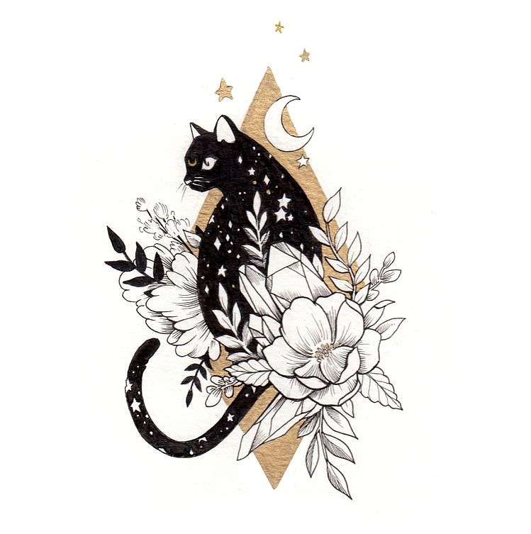 猫咪纹身图案及素材