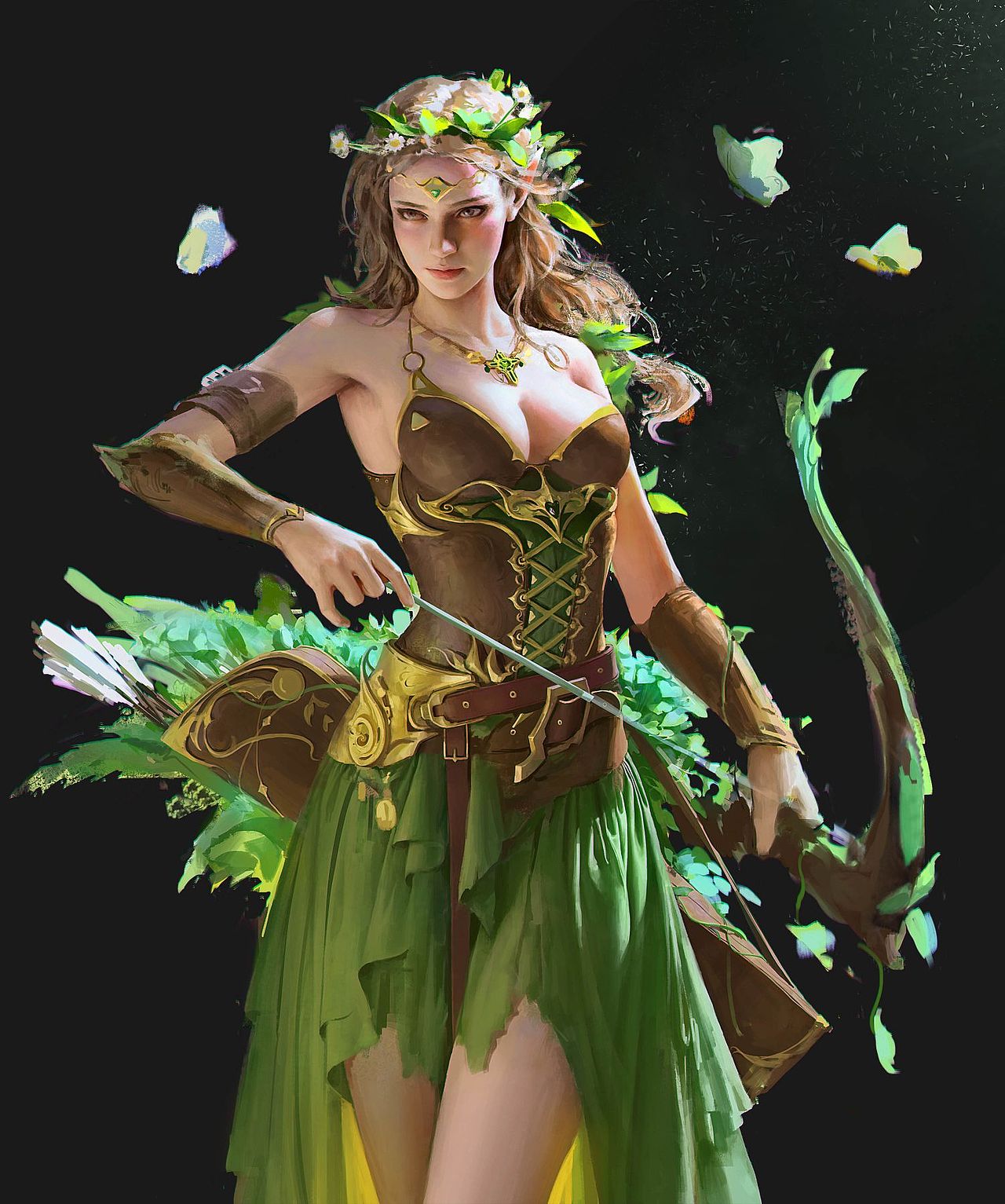 精灵女（图ZMzM3NzE3MjM2） - 游戏原画 - 站酷设计师画画的张發發原创素材 - 站酷ZCOOL