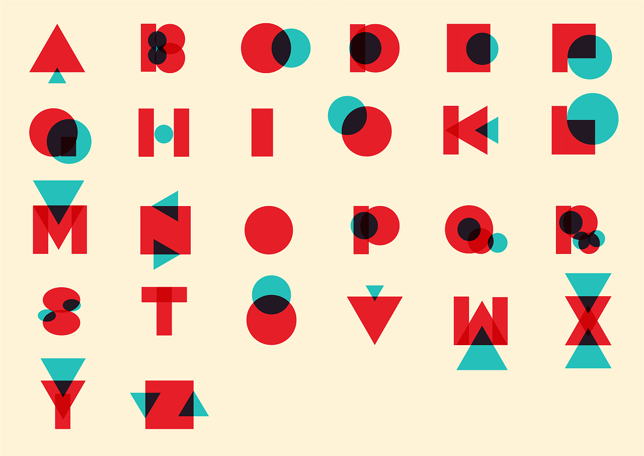 字母设计——几何切割练习|平面|字体/字形|布小堪 - 原创作品 - 站酷